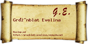 Grünblat Evelina névjegykártya